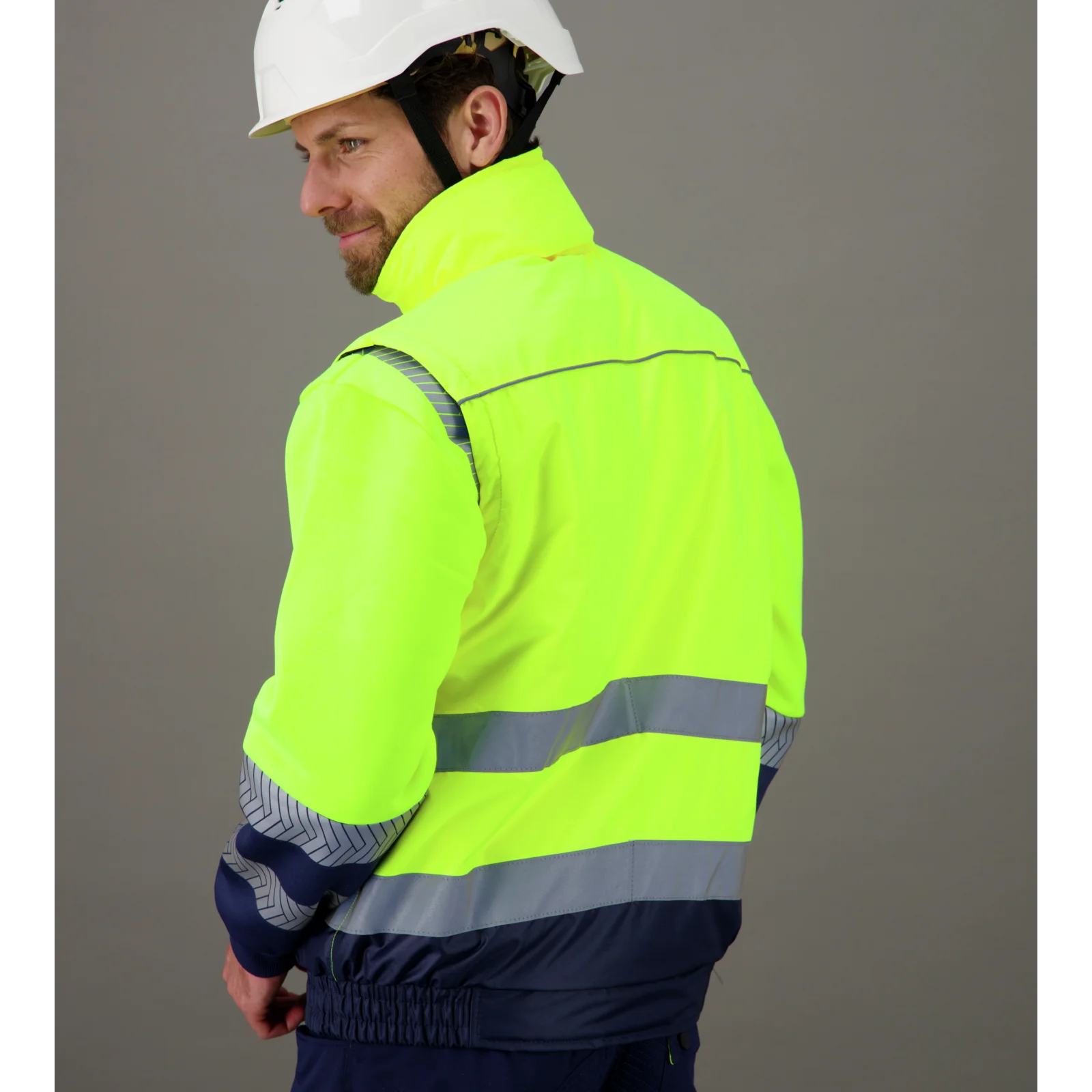 Chaqueta Chaleco Alta Visibilidad Lumen Clase Amarillo/Marino
