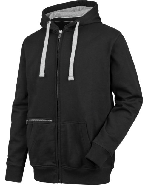 Sudadera de trabajo con Cremallera con Capucha Negro