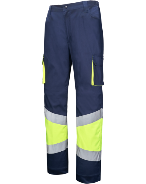 Pantalón de Trabajo Alta Visibilidad Stretch Lumen Amarillo/Marino