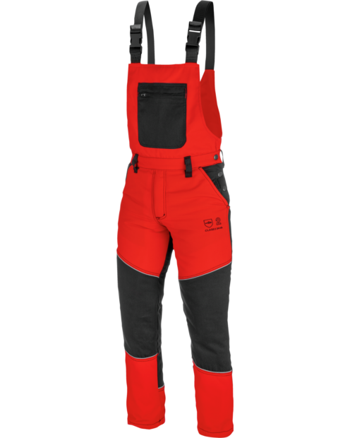 Pantalón-Peto Anticorte / Motosierra Rojo/Negro