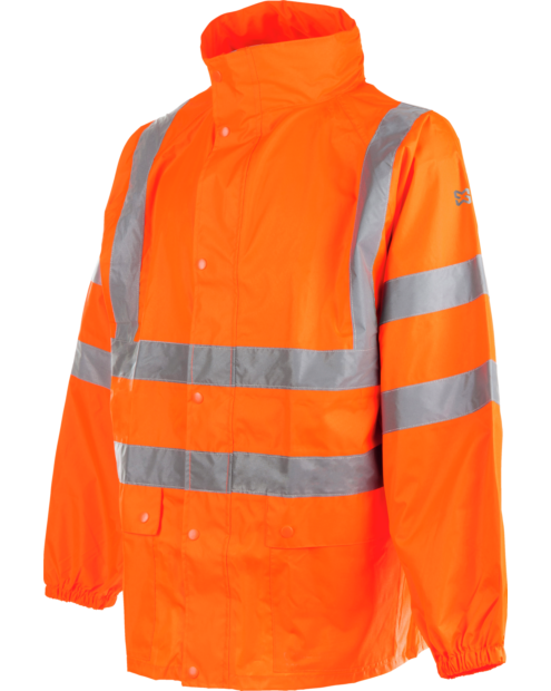 Chaqueta Impermeable de Alta Visibilidad Clase 3 Naranja