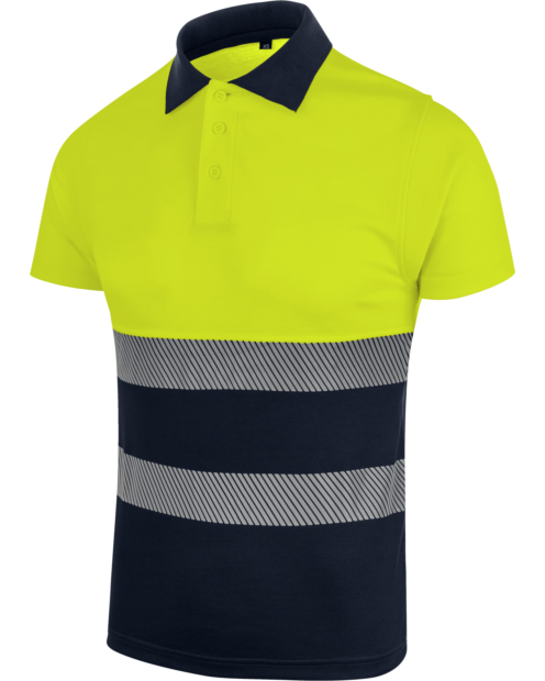Polo Manga Corta Premium Alta Visibilidad Lumen Amarillo/Azul