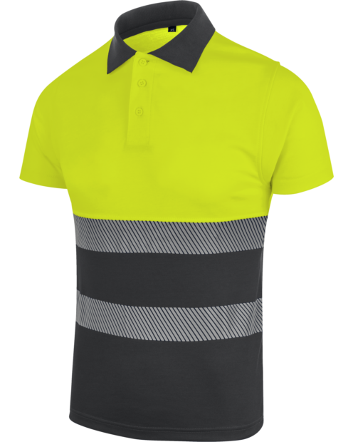 Polo Manga Corta Premium Alta Visibilidad Lumen Amarillo/Antracita