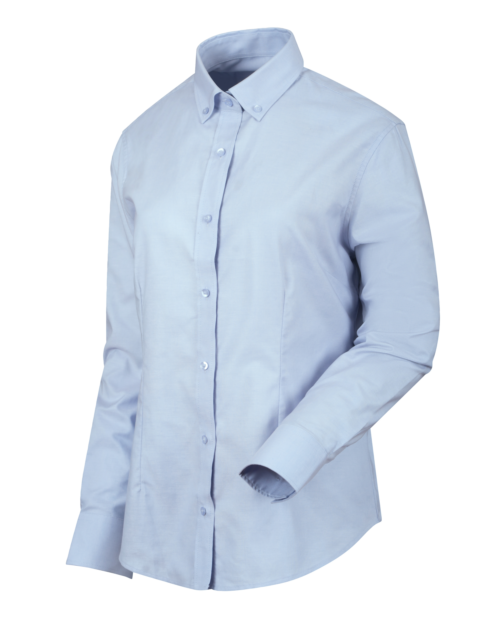 Camisa Celeste Manga Larga Mujer Oxford