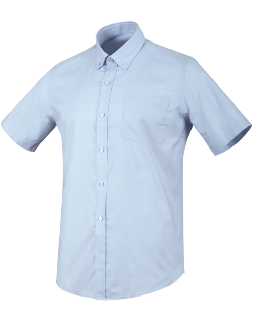 Camisa Manga Corta Oxford  Hombre Celeste