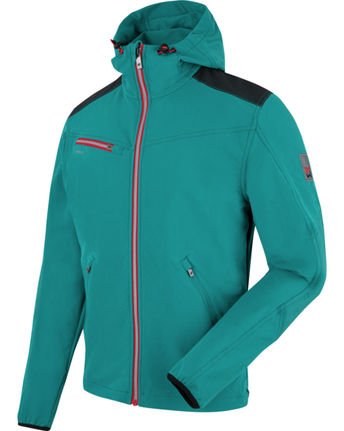Softshell de Trabajo Stretch Evolution Aguamarina/Rojo Würth MODYF