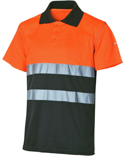 Polo de Trabajo Alta Visibilidad Lumen Clase 1 Naranja/Gris