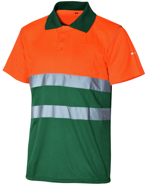 Polo de Trabajo Alta Visibilidad Lumen Clase 1 Naranja/Verde