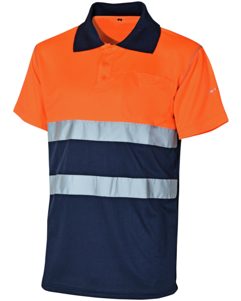 Polo de Alta Visibilidad Lumen Clase 1 Naranja/Azul