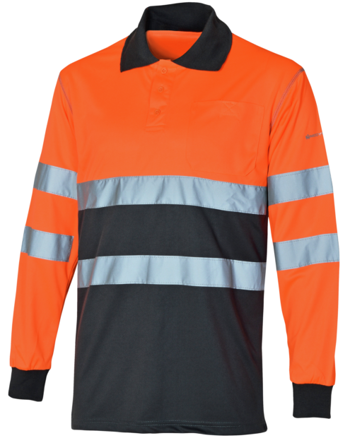 Polo de Trabajo Alta Visibilidad Lumen Clase 2 Naranja/Gris