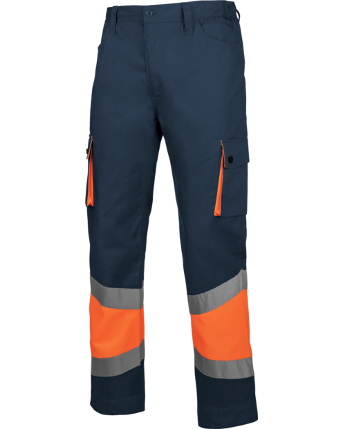 Pantalón de Trabajo Alta Visibilidad Lumen Clase 1 Naranja/Azul Marino