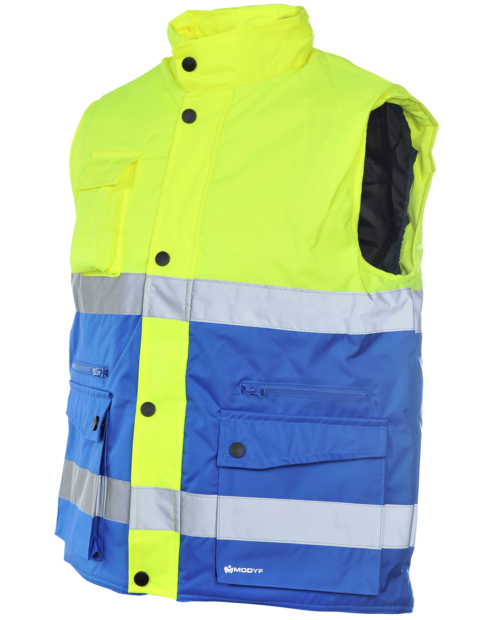 Chaleco de Trabajo Alta Visibilidad Lumen Clase 1 Amarillo/Azul Real