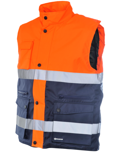 Chaleco de Trabajo Alta Visibilidad Lumen Clase 1 Naranja/Azul Marino