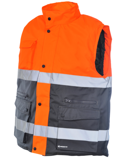 Chaleco de Trabajo Alta Visibilidad Lumen Clase 1 Naranja/Gris