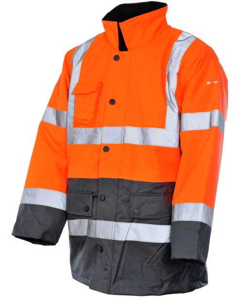 Parka de Trabajo Alta Visibilidad Lumen Clase 3 Naranja/Gris