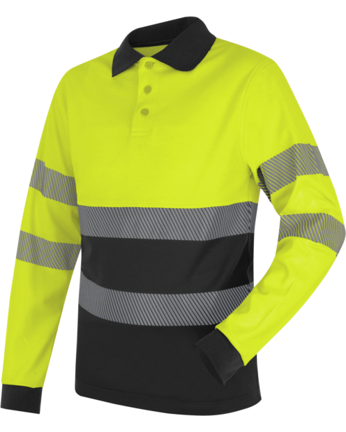 Polo Manga Larga A.V. Lumen Premium Doble Capa Amarillo/Gris