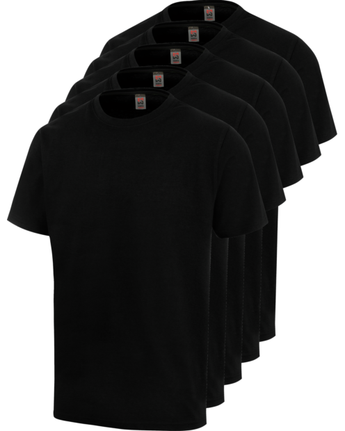 Pack 5 camisetas Negro misma talla