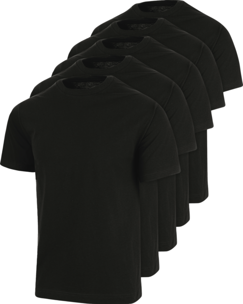 Pack de 5 camisetas de trabajo Negro