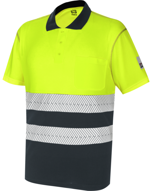 Polo Manga Corta Lumen Pro Amarillo/Azul Marino