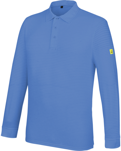 Polo Manga Larga Celeste