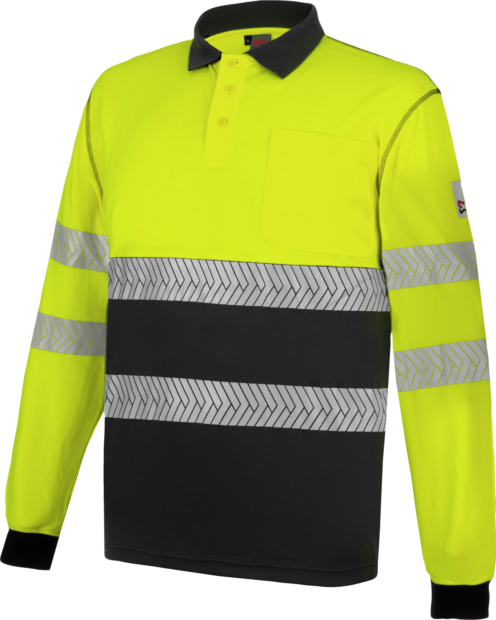 Polo Manga Larga Lumen Pro Amarillo/Gris