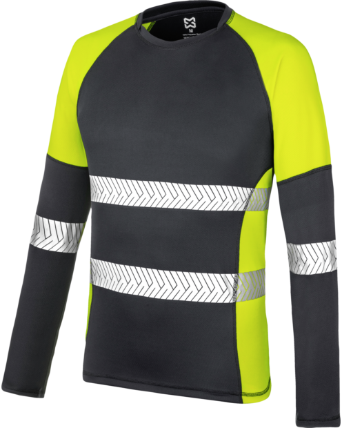 Camiseta Manga Larga Dry Tech Fluor Reflex Gris/Amarillo