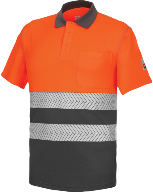 Polo Manga Corta Lumen Pro Naranja/Gris