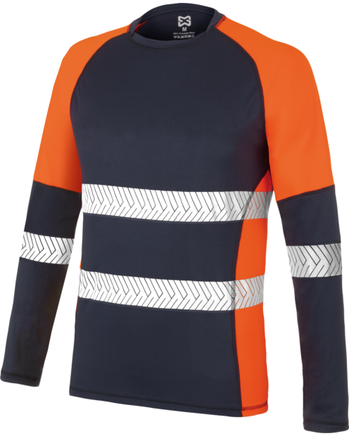 Camiseta Manga Larga Dry Tech Fluor Reflex Naranja/Marino