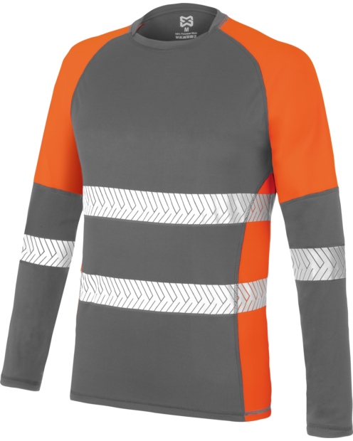 Camiseta Manga Larga Dry Tech Fluor Reflex Naranja/Gris