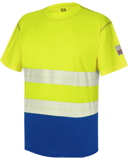 Camiseta Manga Corta Lumen Pro Amarillo/Azul Real