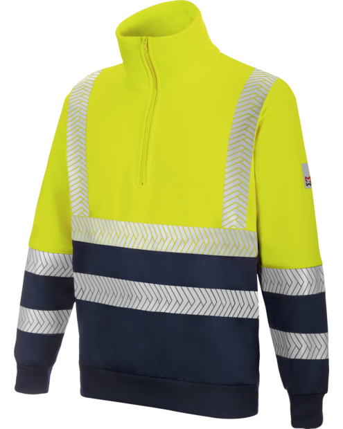 Sudadera Cremallera Lumen Pro Amarillo/Marino