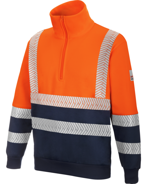 Sudadera Cremallera Lumen Pro Naranja/Marino