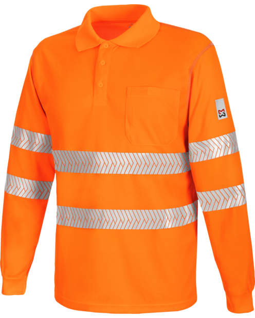 Polo Manga Larga Lumen Pro Naranja