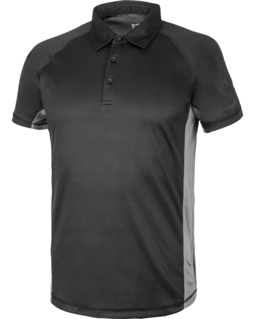 Polo Manga Corta Dry-Tech de Trabajo Negro/Gris